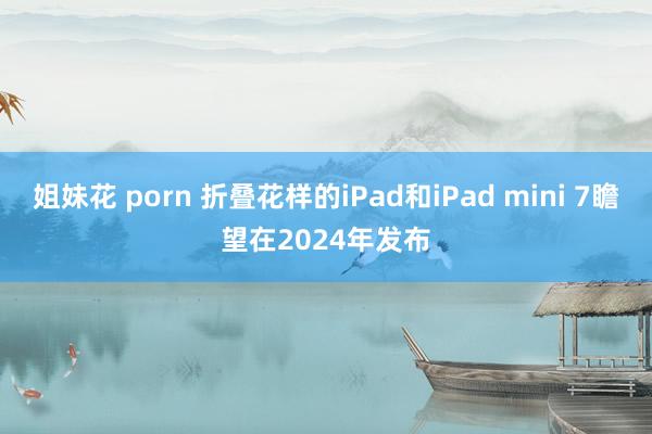 姐妹花 porn 折叠花样的iPad和iPad mini 7瞻望在2024年发布